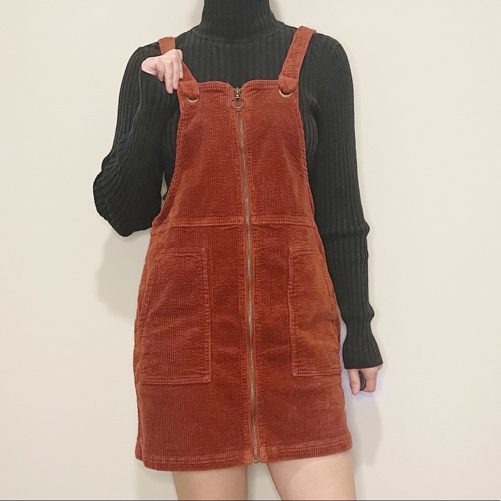 Wild Fable Corduroy Jumper Dress Red Rust Mini M